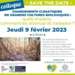 Colloque "Changements climatiques en grandes cultures bio" le 9 février 2023 à Blois